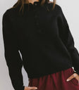 Ribbed hem sweater in black