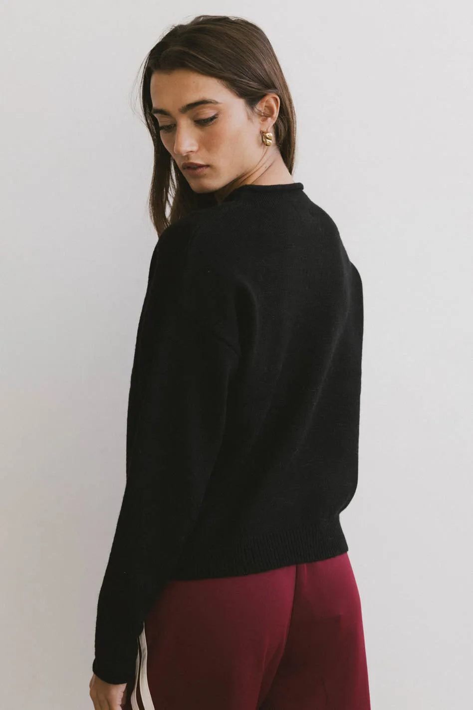 Long sleeves sweater in black