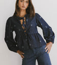 front tie blouse
