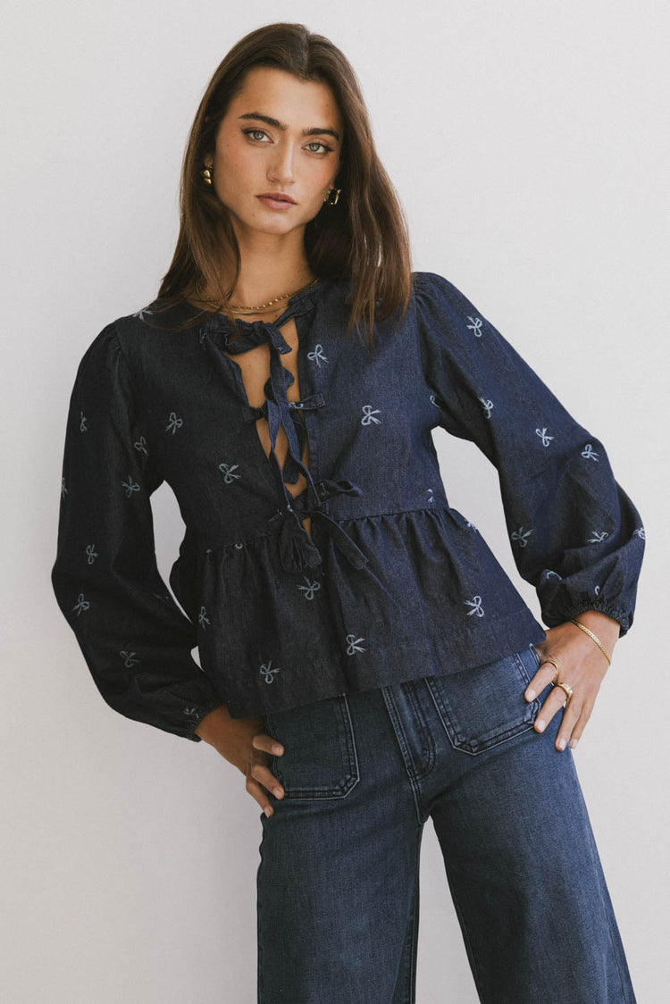 front tie blouse