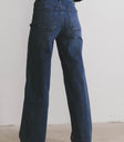 dark wash wide leg denim