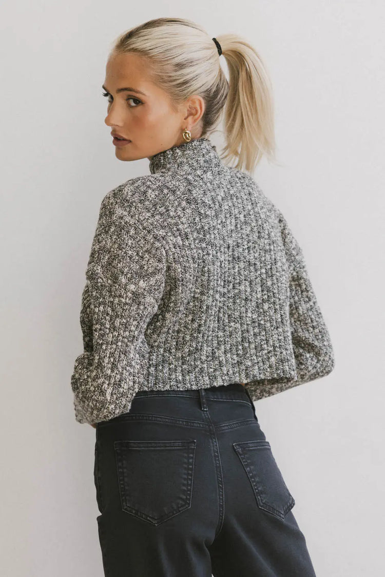 Cropped mock neck sweater