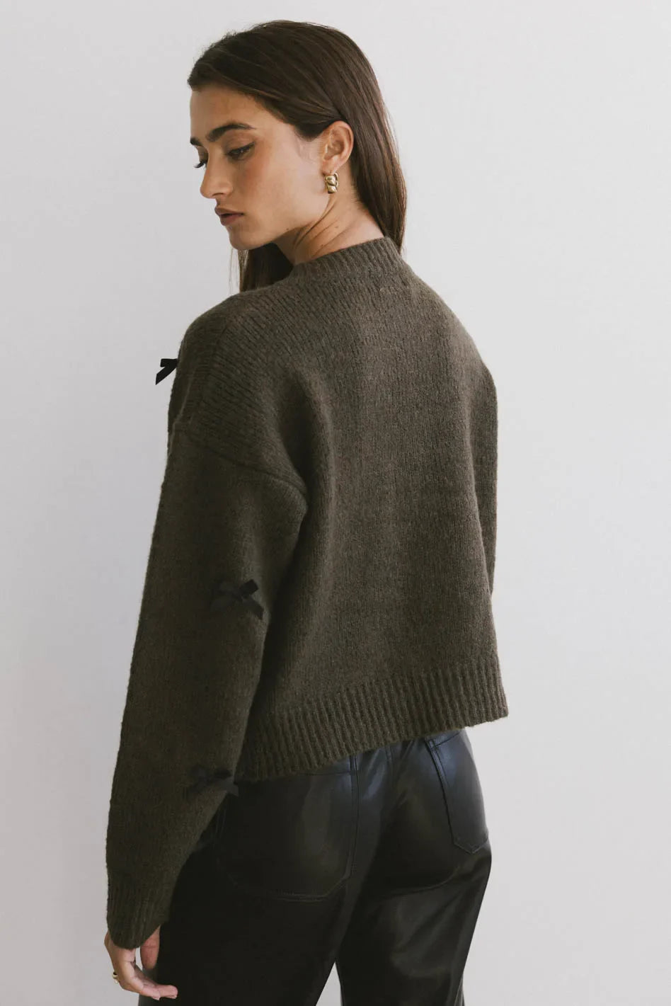Plain color top in olive