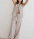 Wide leg pants in taupe