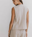Plain color top in taupe