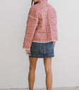 quilted jacket in burgundy