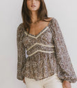 Billy Floral Chiffon Peplum Top - FINAL SALE