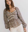 V-Neck top in brown