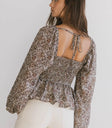 Adjustable shoulder straps top in brown