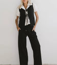Woven top in black