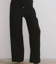 Elastic waist pants in black