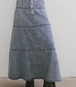 Maxi denim skirt in medium wash