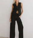 Wide leg pants in black