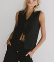 Three front ties top in black