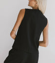 Plain color top in black