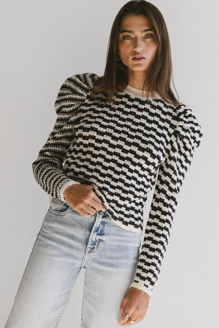 Long sleeves top in black