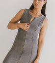 Zip up dress in grey