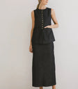 Two hand pockets top in dark blue