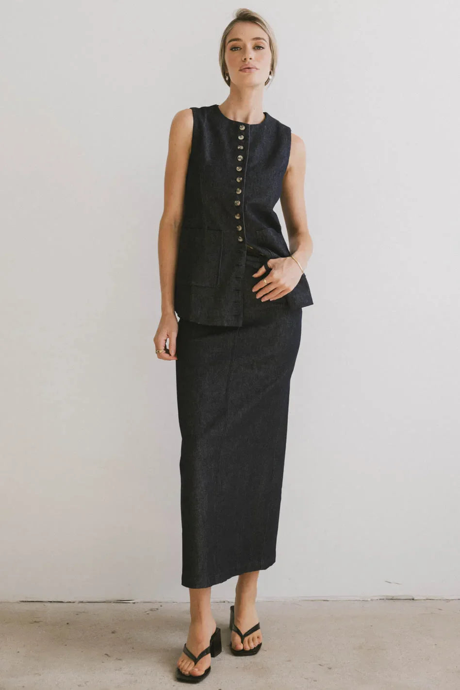 Maxi denim skirt