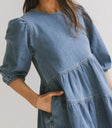 Two hand pockets dress in denim