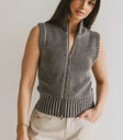 Zip up vest sweater