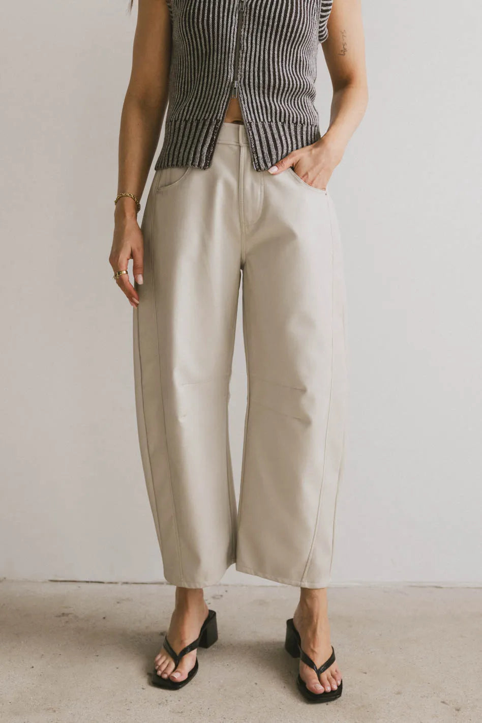 High rise pants in tan
