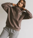 Round neck sweatshirt in brown