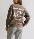Printed back sweatshirt in brow