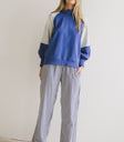 color block royal blue sweater