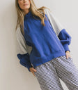 Color block sweater in blue