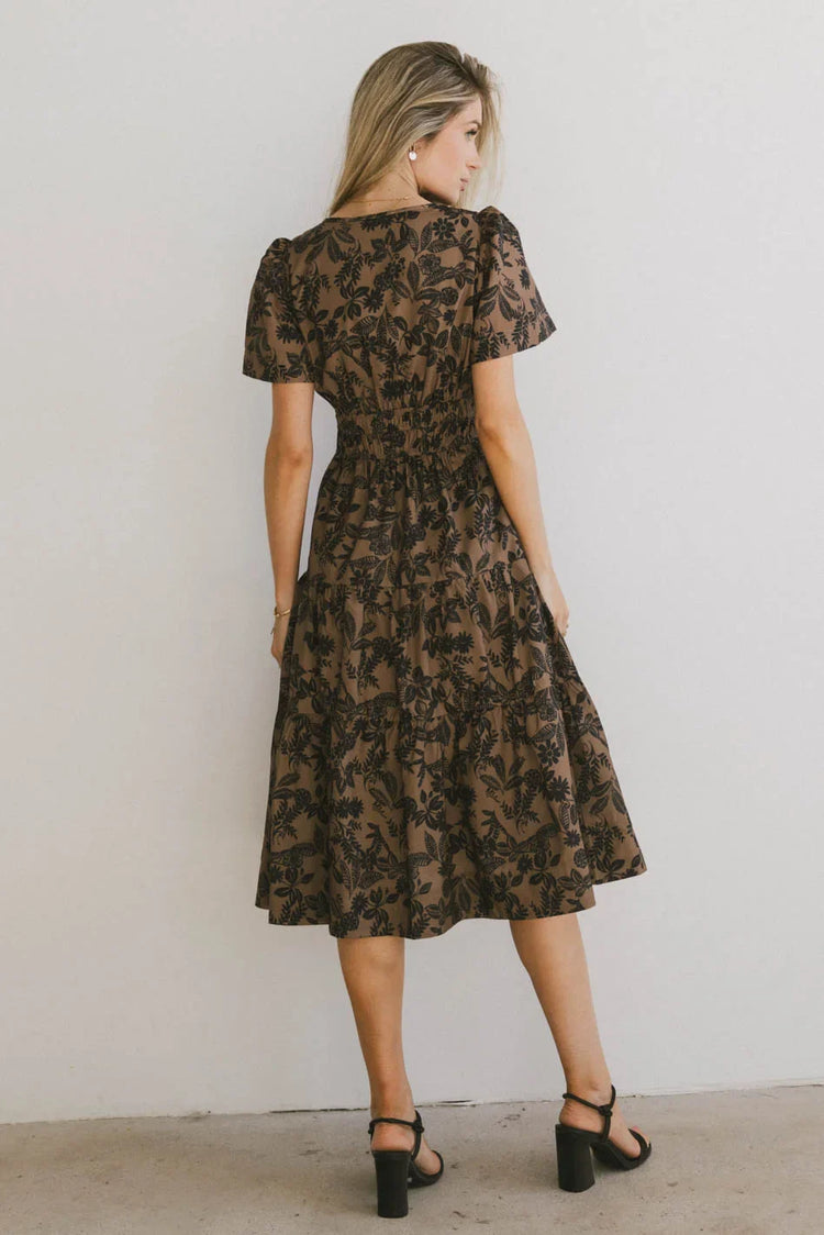 Multi color dress in brown