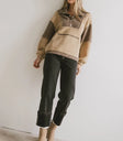 Front half button jacket in brown