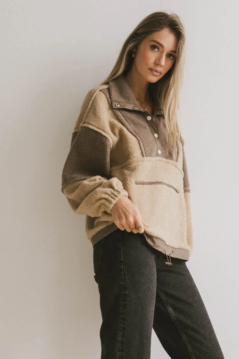 Long sleeves jacket in brown