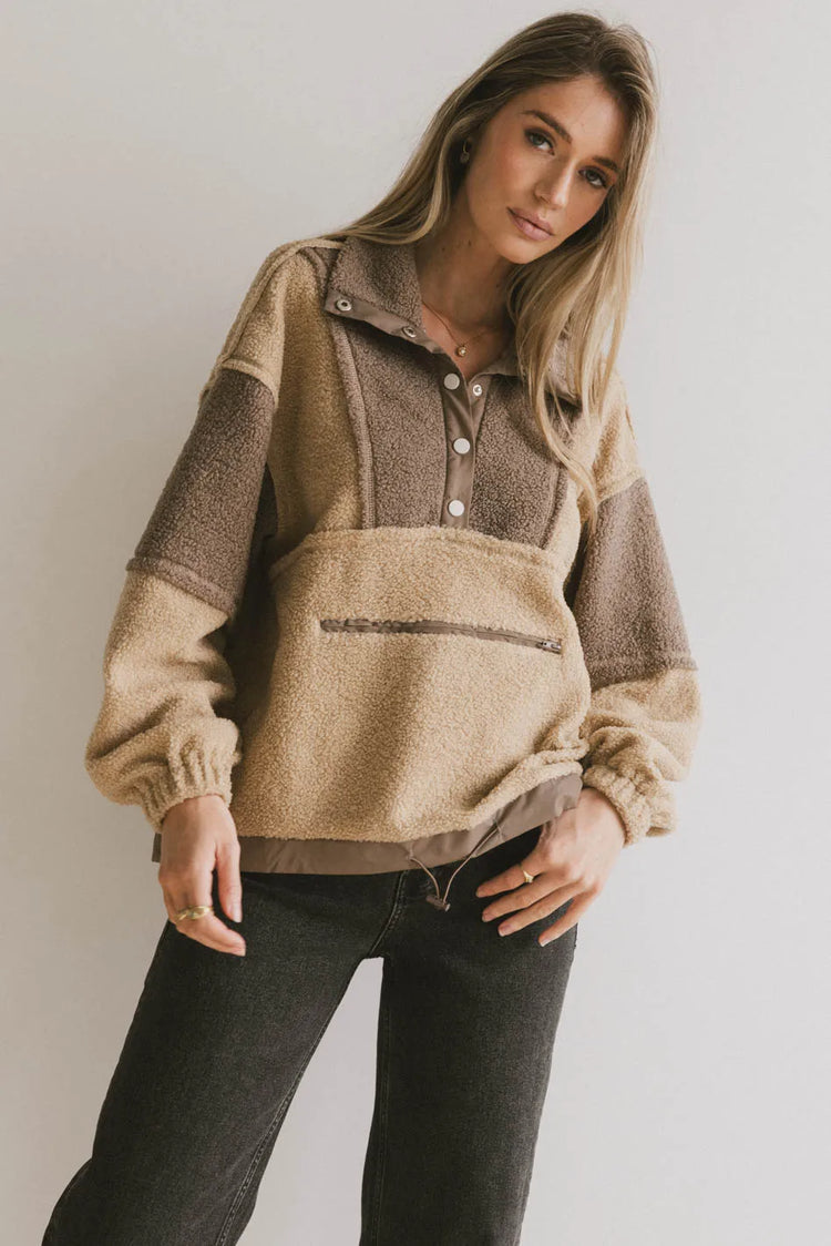 Colorblock jacket in brown