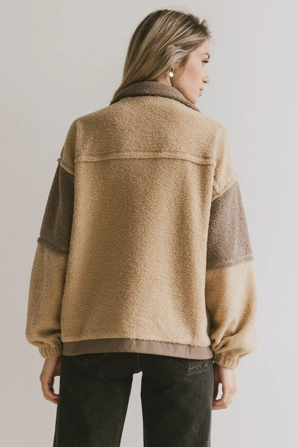 Color block jacket in brown