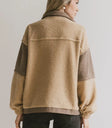 Color block jacket in brown