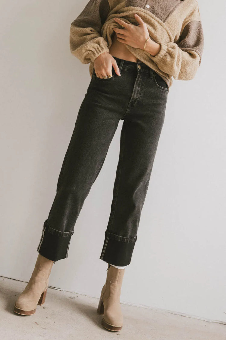 Two hand pockets denim in black