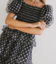Square neck dress in black