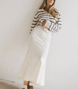 Midi skirt in cream