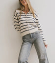 Striped cardigan in cream