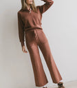 Two hand pockets pants in brick