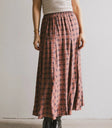Tiered maxi skirt in red