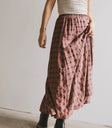 Elastic waist skirt in red
