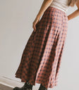 Plaited maxi skirt in red