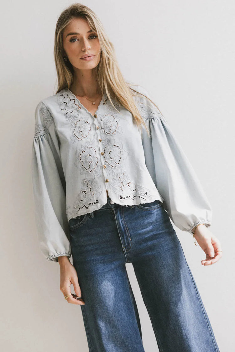 Long sleeves denim top