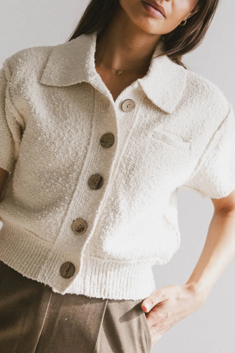 Collared top in cream