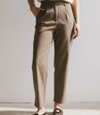 High rise straight pants in mocha