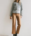 Button up denim jacket in light wash
