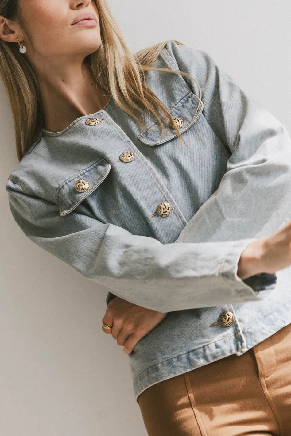 Light wash denim jacket