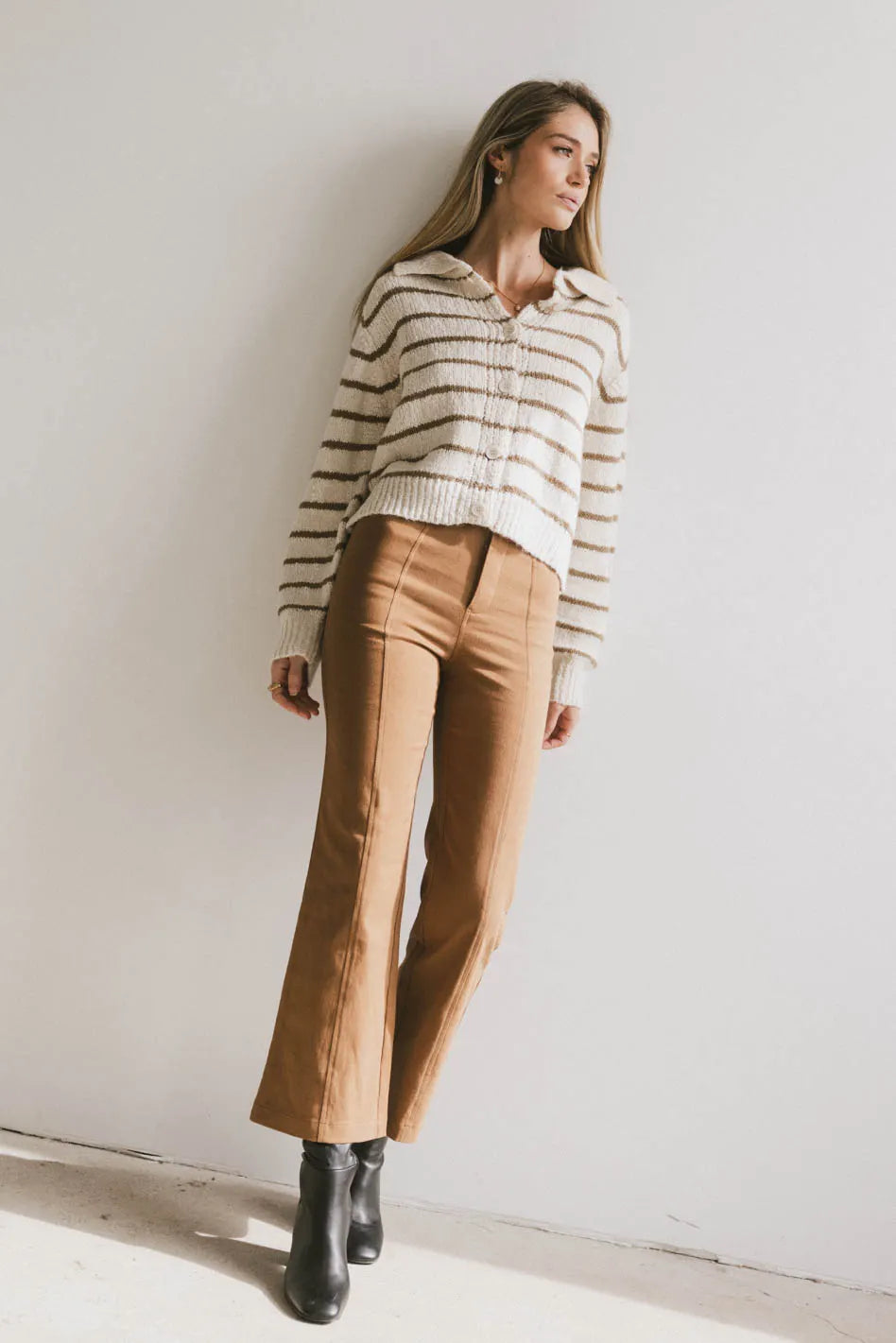 Wide leg pants in camel